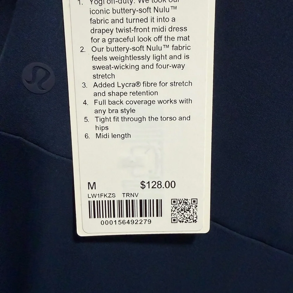 Lululemon Nulu Twist-Front Midi Dress – True Navy – Size M – NWT - Picture 3 of 3
